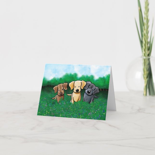 Labrador Trio Dog Card (Front)