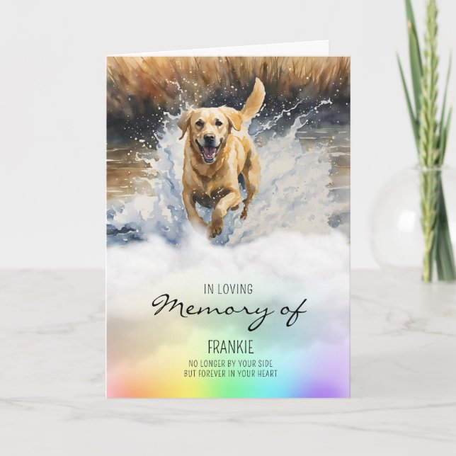 Labrador watercolour pet dog loss sympathy card (Front)