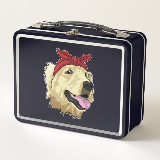 Labrador with Bandana Metal Lunch Box (Front)