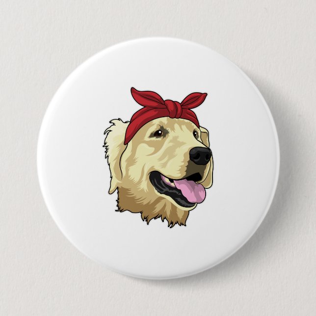 Labrador with Bandanna 7.5 Cm Round Badge (Front)