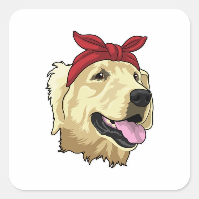 Labrador with Bandanna Square Sticker (Front)