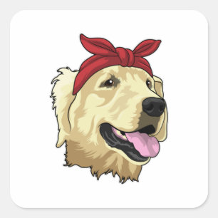 Labrador with Bandanna Square Sticker