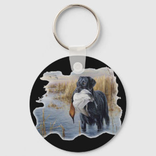Labrador with Duck- Duck Hunting Key Ring