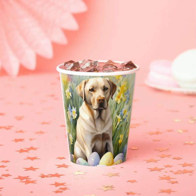 Labrador with Easter Eggs Paper Cups (Insitu)