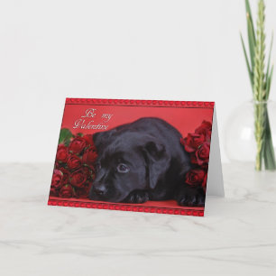Labrador with roses card