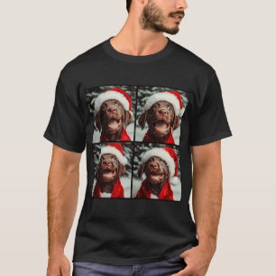 Labrador With Santa Hat Christmas Chocolate Lab T-Shirt