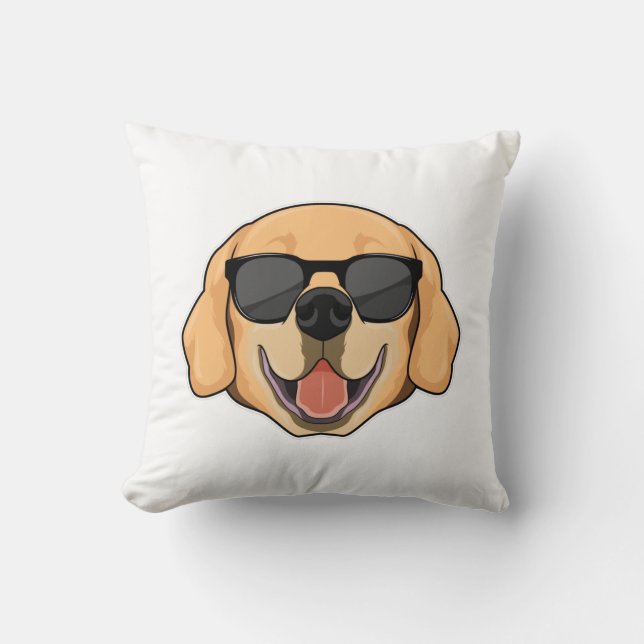 Labrador with Sunglasses Cushion (Front)