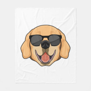 Labrador with Sunglasses Fleece Blanket