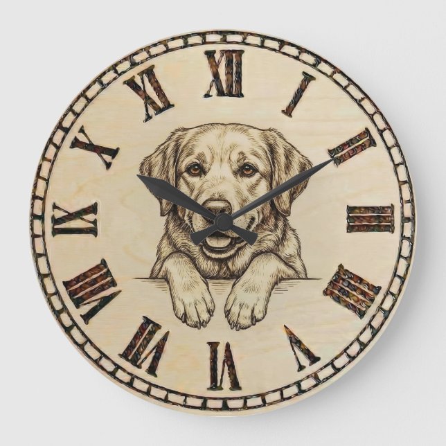 Labrador Wooden Wall Clock (Front)