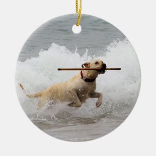 Labrador - Yellow - Go Fetch! Ceramic Tree Decoration