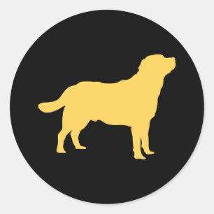 Labrador Yellow Standing Lab Silhouette Classic Round Sticker