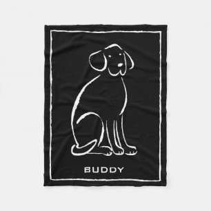 Labradore Art Pick Colour, Add Name Fleece Blanket