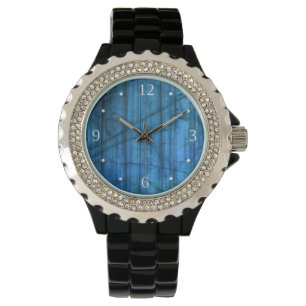 Labradorite Gems Blue Numbers Watch