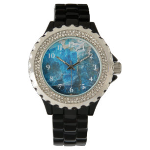 Labradorite Gems Blue Numbers Watch