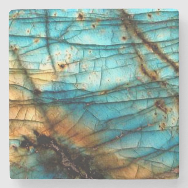 Labradorite look stone coaster (Front)
