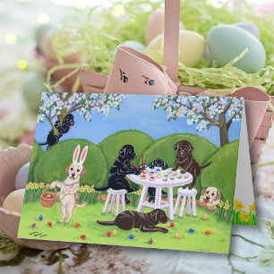 Labradors and Easter Eggs Holiday Card