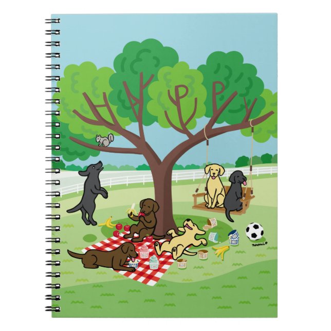 Labradors and Happy Tree Notebook (Front)