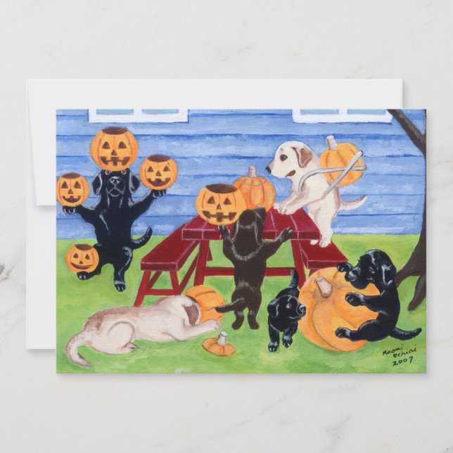 Labradors Halloween Party Invitations (Front)