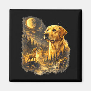 Labradors howling to the moon vintage funnyLabrado Magnet