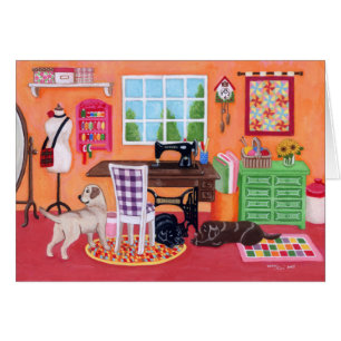 Labradors in Mum's Sewing Room