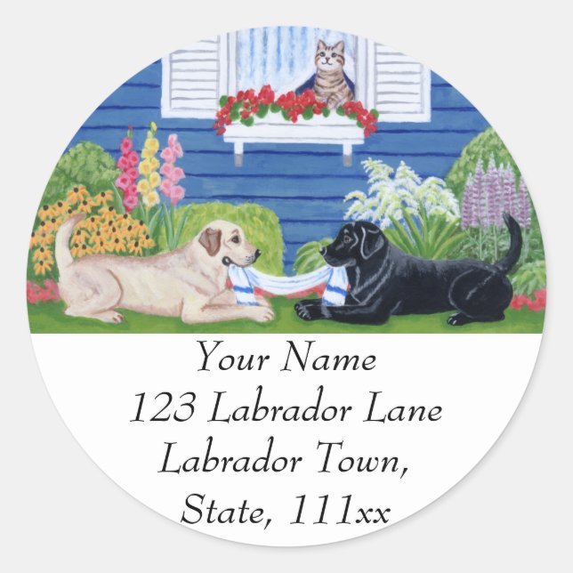 Labradors in the Garden Address Label (Front)