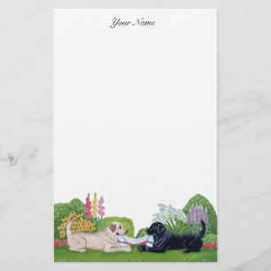 Labradors in the garden Painting Stationery
