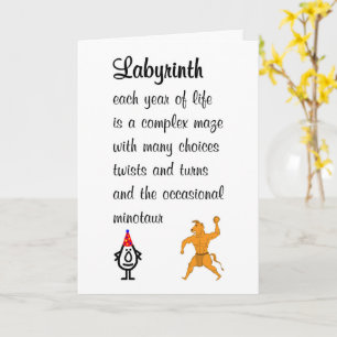 Labyrinth A Funny Happy Birthday Poem Card