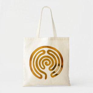 labyrinth antique gold tote bag
