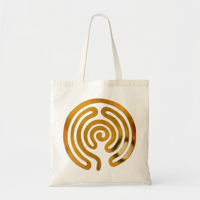 labyrinth antique gold tote bag (Front)