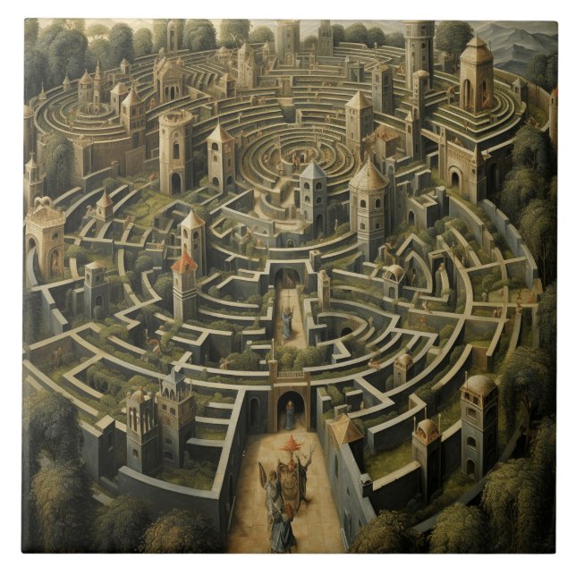 LABYRINTH COLLECTION (Mediaeval) Ceramic Tile (Front)