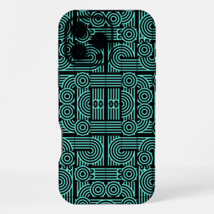 Labyrinth Futuristic Abstract Geometric Pattern iPhone 16 Pro Max Case