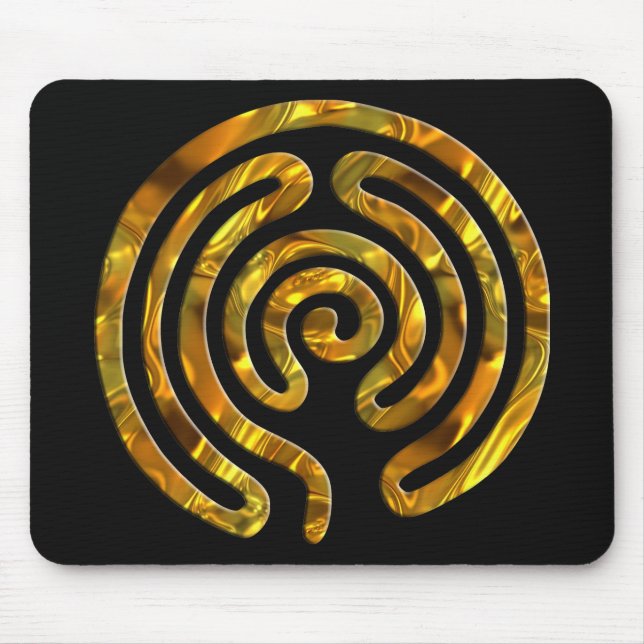 Labyrinth GOLD | black Mouse Pad (Front)