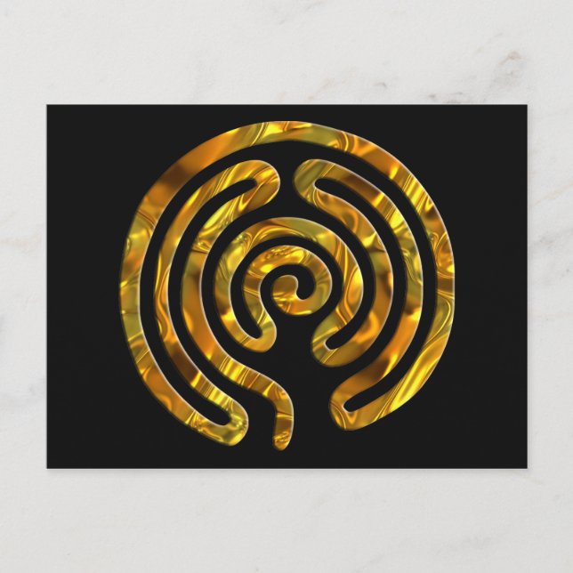 Labyrinth GOLD | black Postcard (Front)