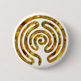 Labyrinth GOLD make your own background 6 Cm Round Badge