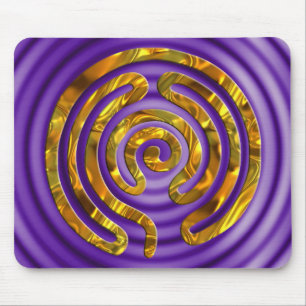 Labyrinth GOLD violet ripples Mouse Pad