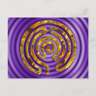 Labyrinth GOLD violet ripples Postcard