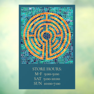 LABYRINTH II 12x18 Window Cling +Text - Green