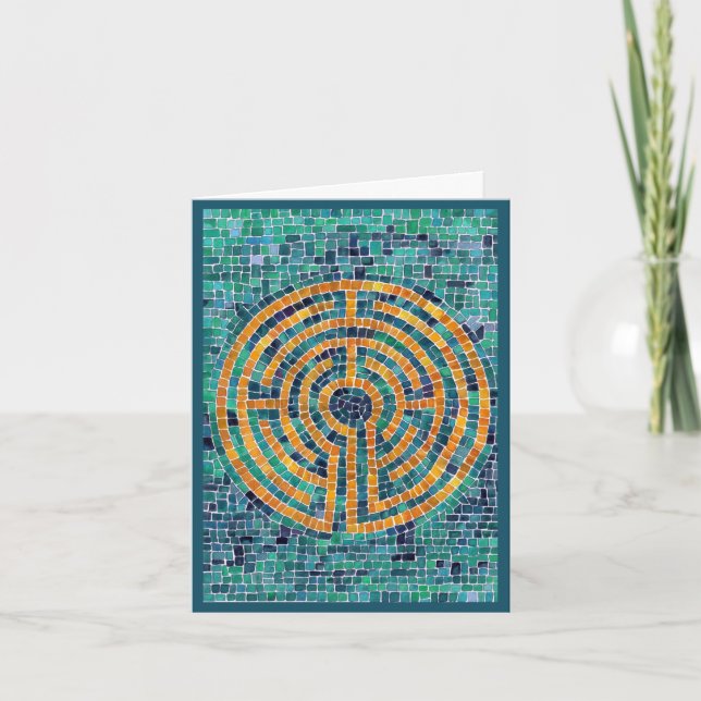 LABYRINTH II Note Card / Green (Front)