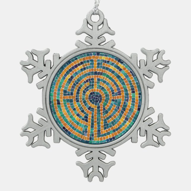 LABYRINTH II Pewter Snowflake Ornament (Front)