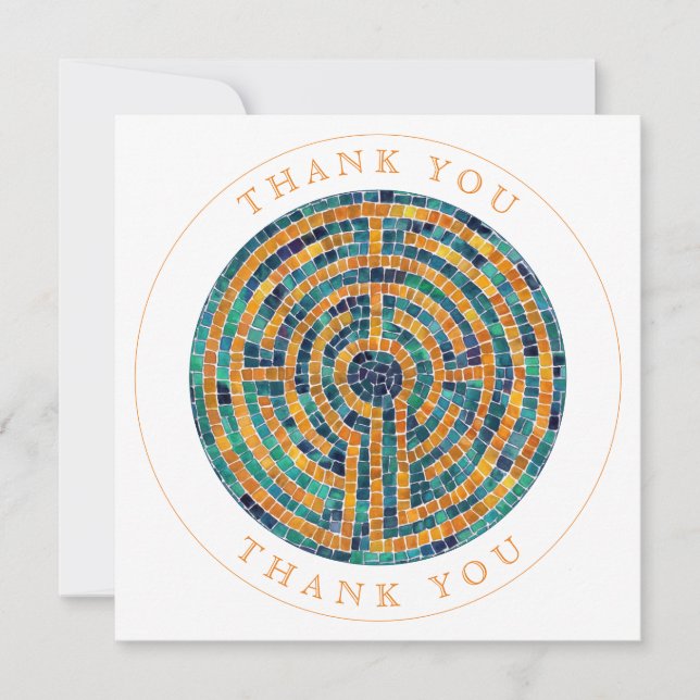 LABYRINTH II Square Flat Thank You Card (Front)