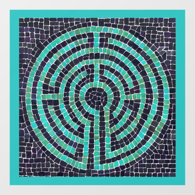 LABYRINTH III 12x12 Window Cling - Turquoise (Sheet)