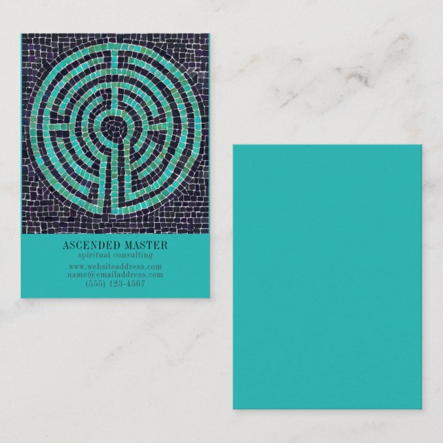 LABYRINTH III 3.5x2.5 Business Card - Turquoise (Front/Back)