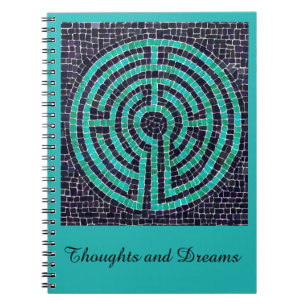 LABYRINTH III 6.5x8.75 Notebook + Text Turquoise