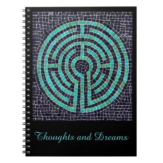 LABYRINTH III 6.5x8.75 Spiral Notebook + Text  (Front)