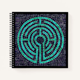 LABYRINTH III 8.5x8.5 Spiral Notebook - Black