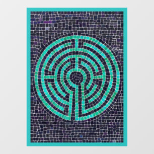 LABYRINTH III 8x11 Window Cling - Turquoise