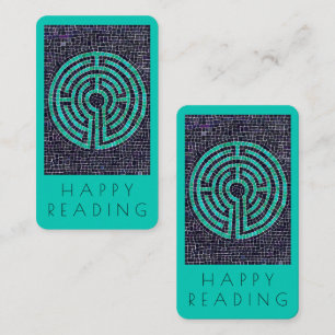 LABYRINTH III Bookmark 3.5x2 Card + Text Turquoise