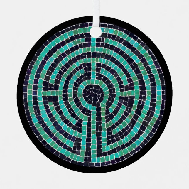 LABYRINTH III Metal Circle Ornament (Front)