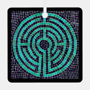 LABYRINTH III Metal Square Ornament