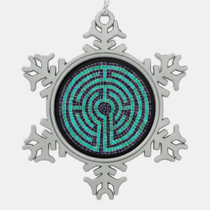 LABYRINTH III Pewter Snowflake Ornament